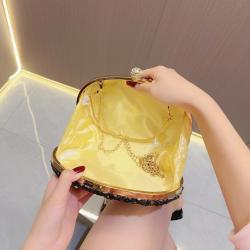 2024 Luxury Crystal Bridal Clutch Bag for Women Black Handbag Purse with Metal Minaudiere Evening Party Gifts sac tendance 2024