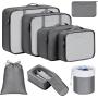 Gelory Factory Wholesale Hot Sell Foldable Suitcase Organizers Bag Travel Luggage Storage Packing Cubes 8pcs Set