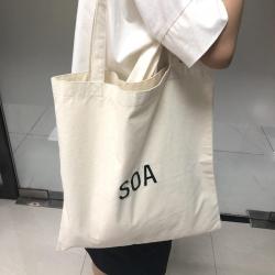 Custom Logo Printing Canvas Fabric Handle Shopping Bag Clothes High Quality Tote Gift Cotton Bag