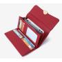 HR144 Classic Luxury Lychee Patterned Three Fold Wallet PU Leather Women's Long Handheld Billfold Ladies Phone Card Hold Purse