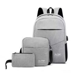 Factory wholesale business three sets of men's bags fashion trend backpack leisure schoolbag laptop bag shoulder bags