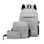 Factory wholesale business three sets of men's bags fashion trend backpack leisure schoolbag laptop bag shoulder bags
