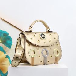 ladysky handbags for women tassel and rivet saddle bag for girls punk crossbody ladies bag quality chain shoulder bags 26cm