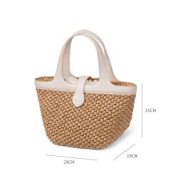 Summer Straw Handmade Beach Tote Bag For Women Girls Bohemian Hawaii Vocation Woven Tote Handbags Accept Custom Logo