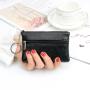 Wholesale ladies double zipper mini keychain coin purse credit card holder wallet women change purse money pouch