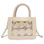 Custom Design Women clear tote cute Handbags Fashion Clear Window Pins Display Girls Crossbody pain Bag