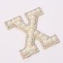 Stock New Blue Alphabet Embroidered Applique Diamond Colorful Letter Stick on Party Gift Self Adhesive Pearl Rhinestone patch
