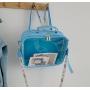 Factory customized vinyl leather school ita backpack pin display custom ita bag with clear PVC window