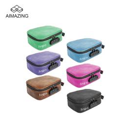 PU Leather Smoke Smell Proof Bags Zip Lock Stash Box Smoking Odor Proof Container with Carbon Lining
