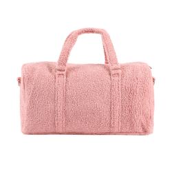 Manufacturer Wholesale Unisex Custom Designer Adjustable Strap Large Capacity Travel Overnight Soft Teddy Sherpa Duffel Bag