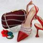 New Arrival Nigerian Party Shoes And Bags Set High Heels Ladies Gold Blue Shoes Wedding Party Luxury
