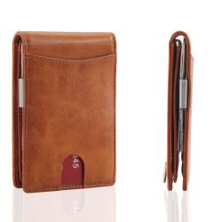 Custom leather money clip wallet leather men money clip business credit card holder for  men