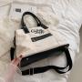 Fashion Travel Handbag Tote Bag Drawstring Canvas Tote Bag With Zipper Pocket Large Canvas Tote Bag Plain
