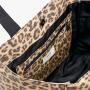 Custom Large Capacity With Inner Zipper Pocket Casual Shoulder Reusable Grocery Shopping Bag Cotton Brown Leopard Tote Bag