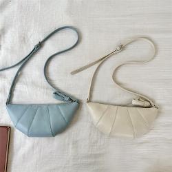 Wholesale New Korean Shoulder Messenger Bag High Quality Cute Dumpling Bag PU Leather Moon Bag