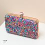 Colorful gravel embellished clutch bag chain shoulder bag elegant clutch evening bags for ladies