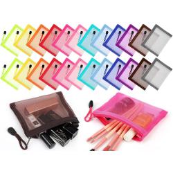 Gelory Mini Zipper Mesh Bags Lipstick Cosmetic Accessories Organizer Nylon Makeup Zipper Pouch Travel Small Cosmetic Mesh Bag