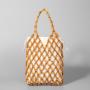 Fashionable Design Handwoven Hollow Wooden Bead Handbag