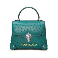 Sac A Main Dame Bolsa Para Dama 2022 Custom Luxury Genuine Exotic Leather Ostrich Skin Handbags Purses And Bags For Women