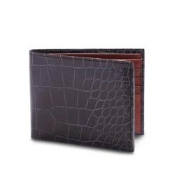 Trifold leather wallet high quality wallet gift full grain croco leather men wallet