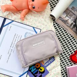 Gelory Simple Fasion Girls Large Capacity Stationery Organizer Cosmetic Bag Soft Mesh Makeup Bag