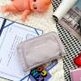 Gelory Simple Fasion Girls Large Capacity Stationery Organizer Cosmetic Bag Soft Mesh Makeup Bag
