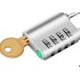 HR198 Zinc Alloy 4-digit Digital Password Lock with Key Dual Channel Management Password Key Padlock Luggage Compartment Lock
