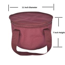 Outdoor Picnic Polyester Red Round Thermal Bag Reusable Insulated Lunch Cooler Bag