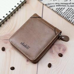 XL025  Men Wallet Luxury Classic Short Zip Style Card Holder Wallet For Men French Style Anti Water Business Person Purse