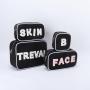 New Trend Eco Friendly Women Large Canvas Cosmetic Organizer Bag Custom Zipper Stand Up Pouch Embroidery Toiletry Makeup Bag