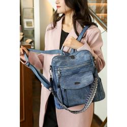 Women Backpack Purse Vegan Leather Handbags Multi-function Large Fashion Designer Travel Bag Ladies Shoulder Bags With Tassel