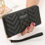 Fashion Simple Zipper Purses Long Section Clutch PU Leather 2023 New Women's Wallet Spring Wallet Thread Long Style