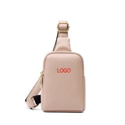 2024 Customized Logo Vegan Leather Chest Bag For Women Sling Messenger Purse