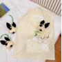 ZWY259 Foldable Puppy Polyester Recyclable Shopping Bag New Portable Cartoon Puppy Eco Bag Shrinkable Compact Outdoor Organizer