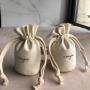 Small Cotton Linen Packaging Pouches Round Bottom Cotton Linen Drawstring Travel Pouch