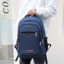 HR021 Unisex Solid Color Laptop Backpack Business Nylon College Shoulder Bag Portable Lightweight Universal Computer Schoolbag