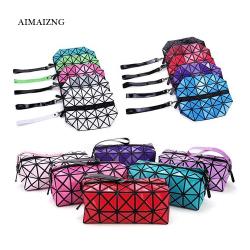 Makeup Tool Storage Bag Foldable Rhombus Folding Grid Travel Cosmetic Organizer Shower Bathroom Bag for Men Women