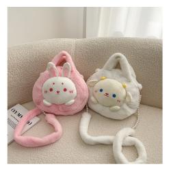 Plush doll bag oblique cross cartoon animal shape pig bag cute Beibei pig doll plush bag