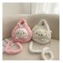 Plush doll bag oblique cross cartoon animal shape pig bag cute Beibei pig doll plush bag
