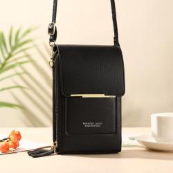 New Crossbody Touch Screen Solid Color Simple One Shoulder Phone Bag for Women
