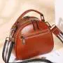 2021 Hot Selling New Designer Women Fashion Small Round Bag Retro Oil Wax Genuine Leather Shoulder Bag Cross Body Messenger Bags