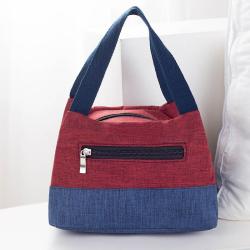 Women's Fashion Multi-Purpose Canvas Handbag Large Capacity Lunch Box & Small Cloth Carrying Bag for Mommy Use