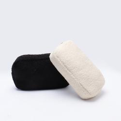 Bridesmaid Gifts Sherpa Teddy Chenille Varsity Letter Patch RX Lips Monogram Cosmetic Travel Bag Stuff Makeup Pouch for Girls