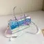 Custom Logo Stylish Laser Jelly Gym Yoga Luggage Handbag Transparent Pvc Holographic Travel Duffel Bag