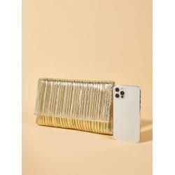 Luxury PU metal colors golden women clutch bags shiny dinner dress clutch purses and handbags for women factory wholesale