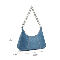 High Quality PU Leather Women Handbag Ladies OEM ODM Shoulder Bag Classic Denim Bag For Women
