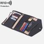 ZX049RFID Card Holder Long Wallet Anti-theft Travel Passport Holder Bag PU Leather Slim Card Holder Simple Coin Wallet