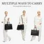 LOVEVOOK 2024 luxury ladies large pu leather woman purses and shoulder handbags for women 15.6in 17in laptop tote handbags 2024