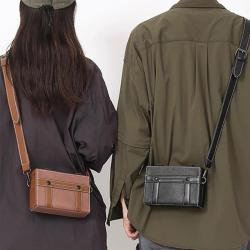 Men's Versatile One Shoulder Solid Color Horizontal Box Bag Fashion Phone Bag