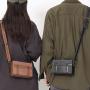 Men's Versatile One Shoulder Solid Color Horizontal Box Bag Fashion Phone Bag
